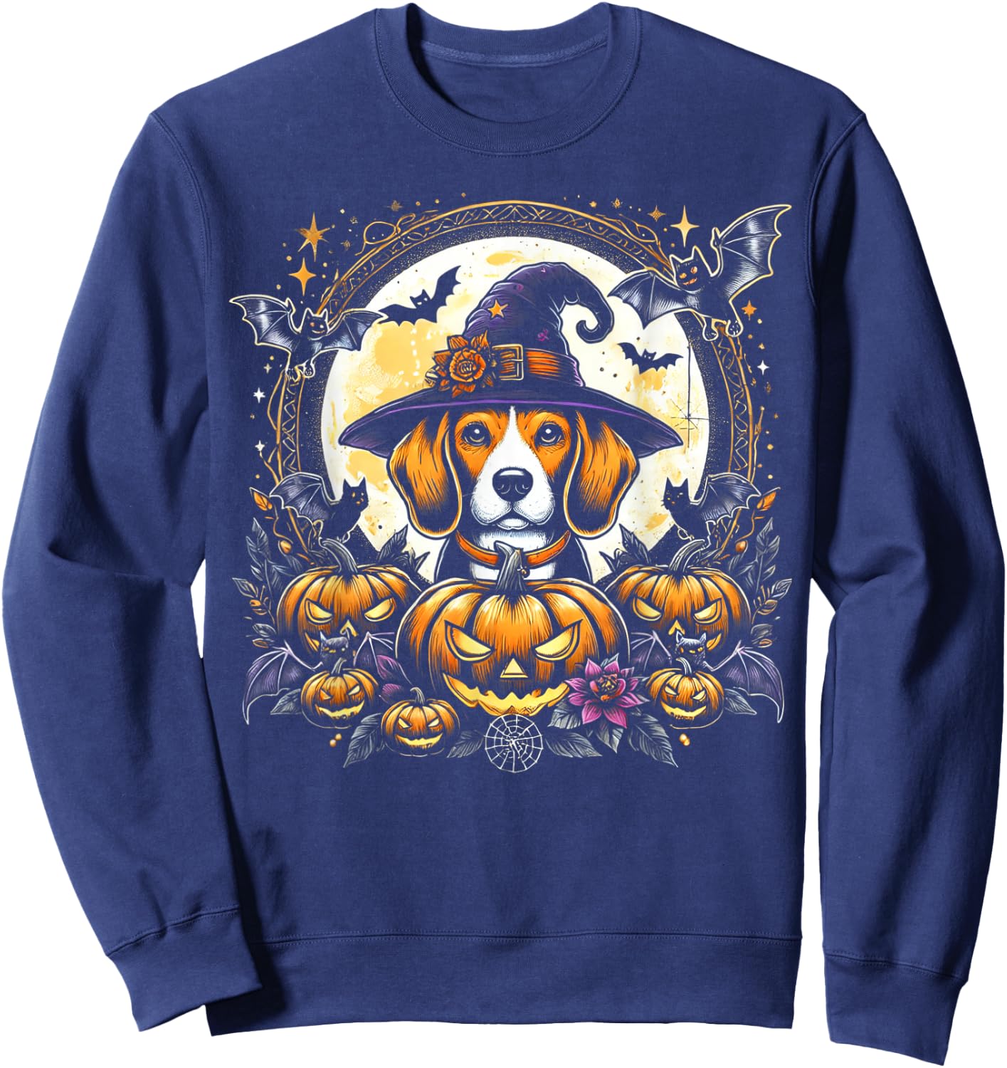 Beagle Halloween Witch Decor Sweatshirt - Sweatshirt | Navy