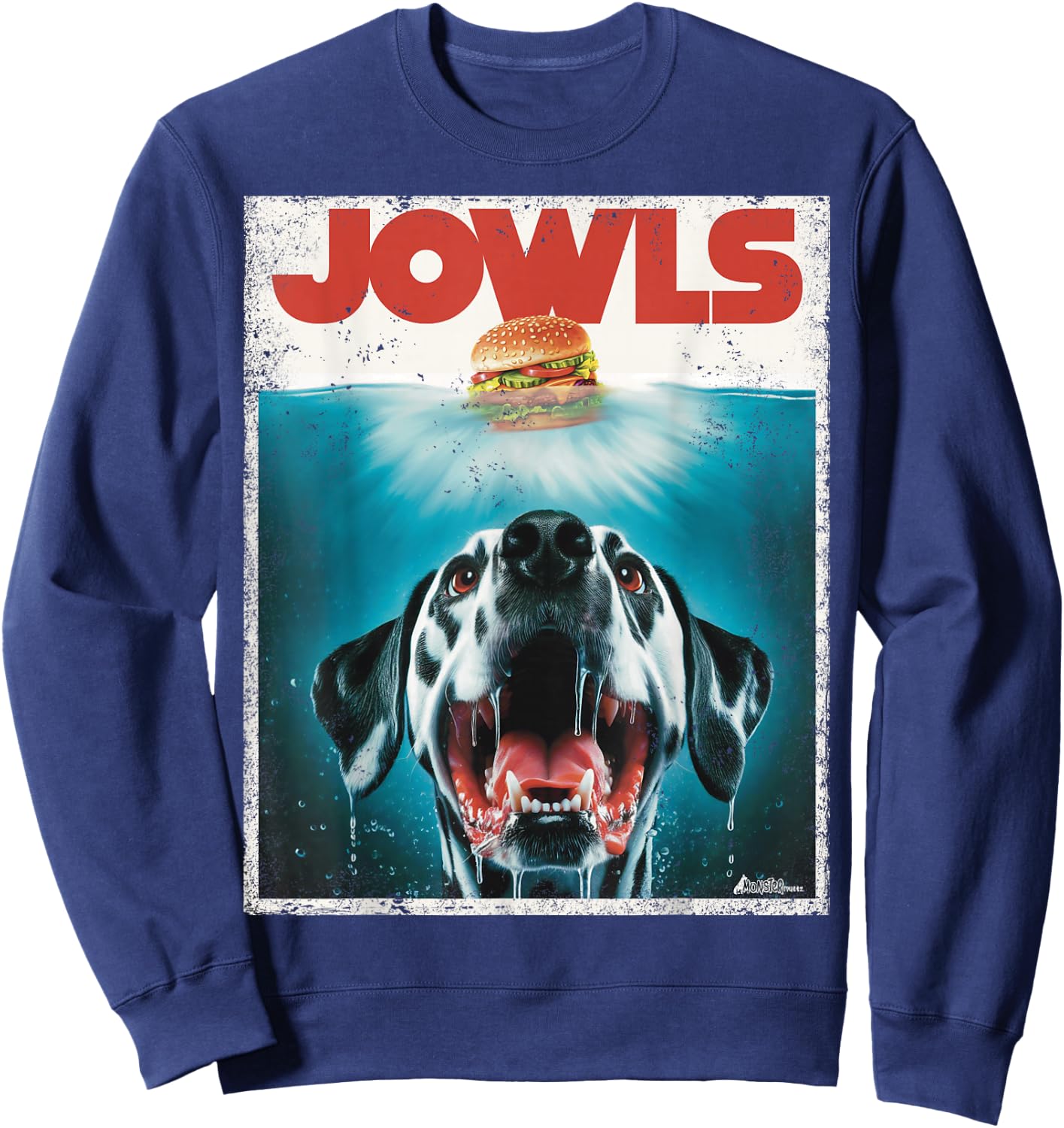 Funny Dalmatian Jowls, Cute Paws, Spot Dog Mom Top, Dog Dad Sweatshirt - Sweatshirt | Navy