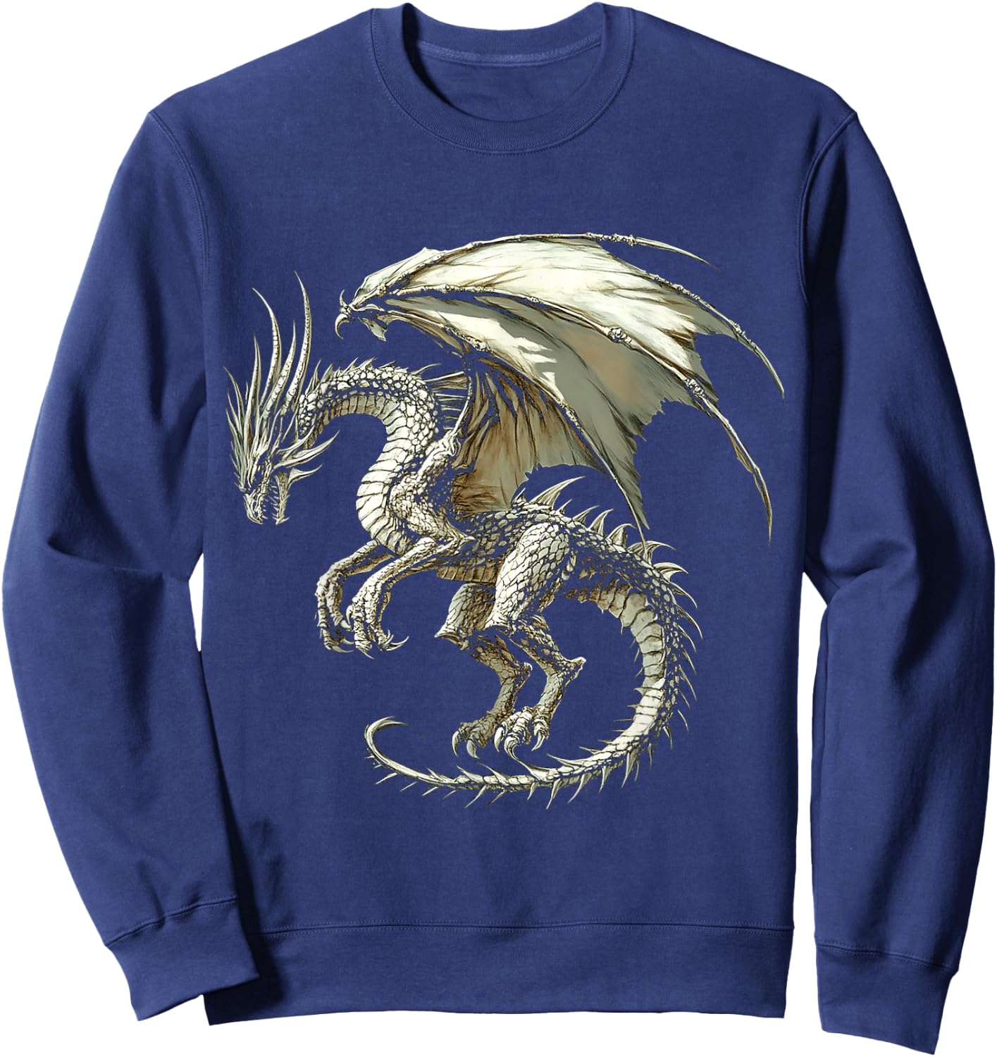 Knucker Dragon Motif Mythical Illustration Knucker Dragon Sweatshirt - Sweatshirt | Navy