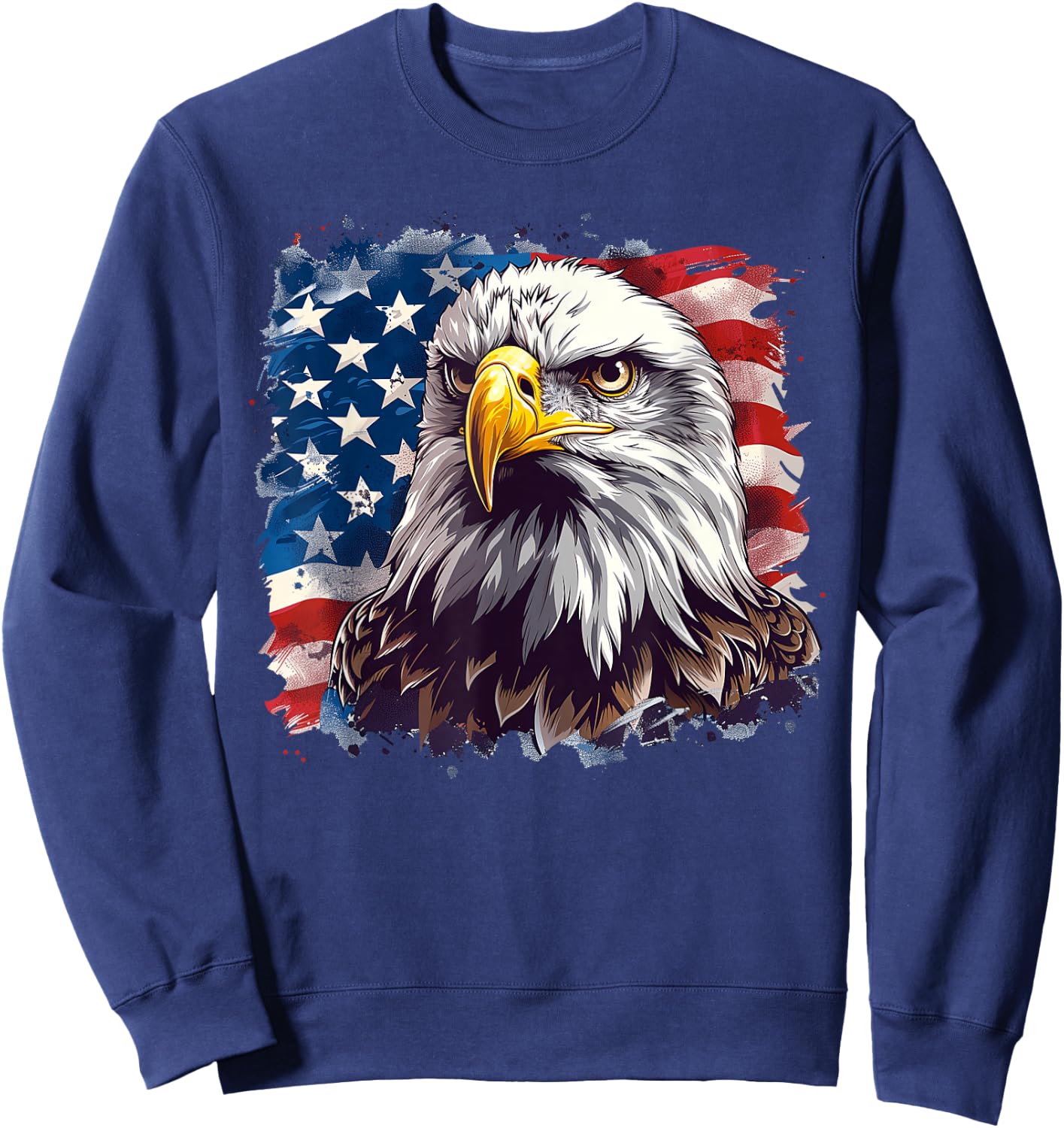 Funny 4th Of July Eagle Patriotic USA Flag Men Women Kids Sweatshirt - Sweatshirt | Navy