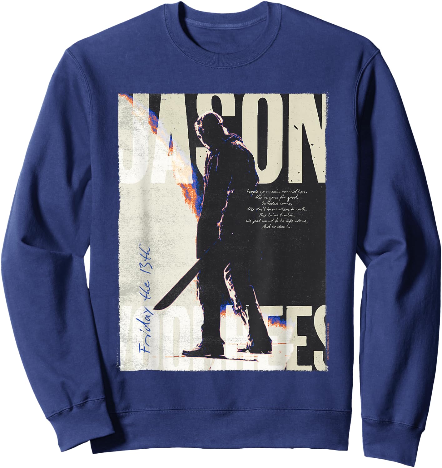 Friday The 13th Vintage Jason Voorhees Sweatshirt - Sweatshirt | Navy