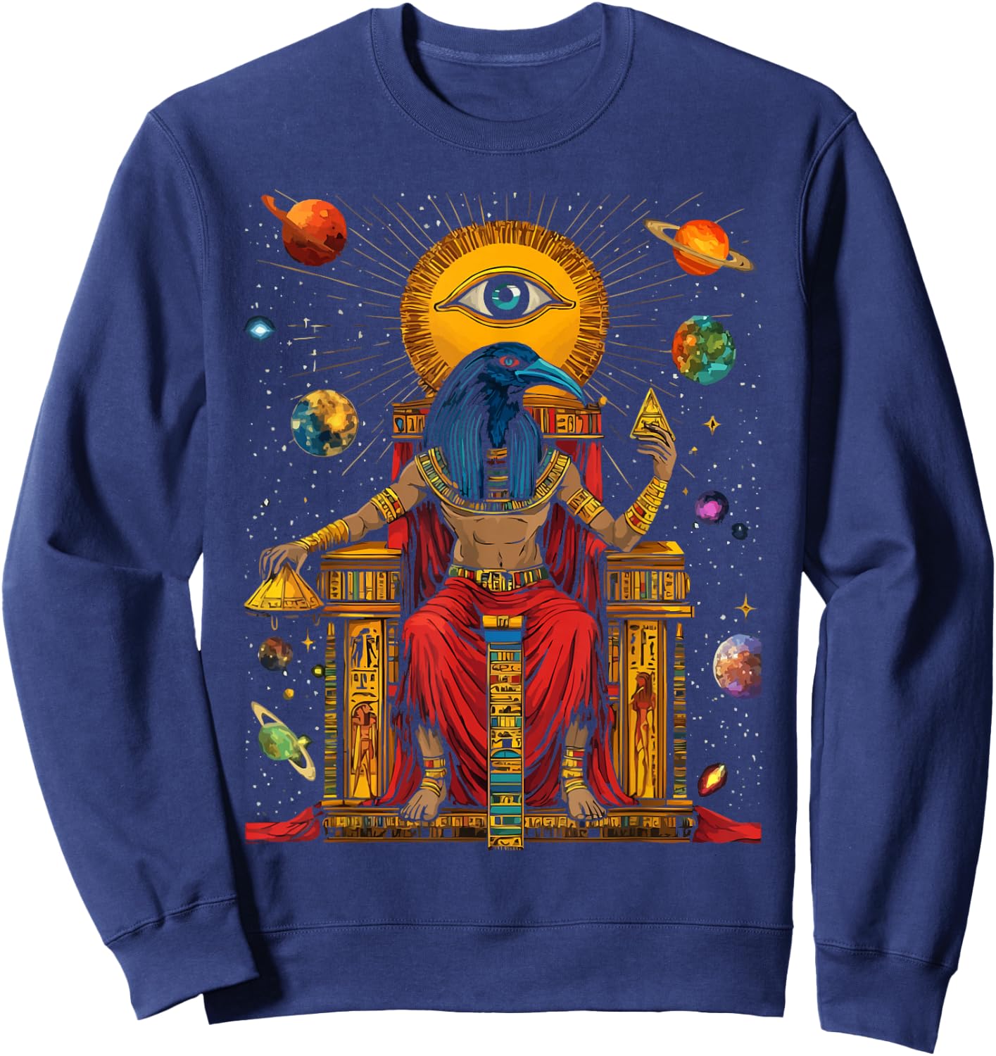 Thoth Egyptian God Egyptian Mythology Pyramid Ancient Egypt Sweatshirt - Sweatshirt | Navy