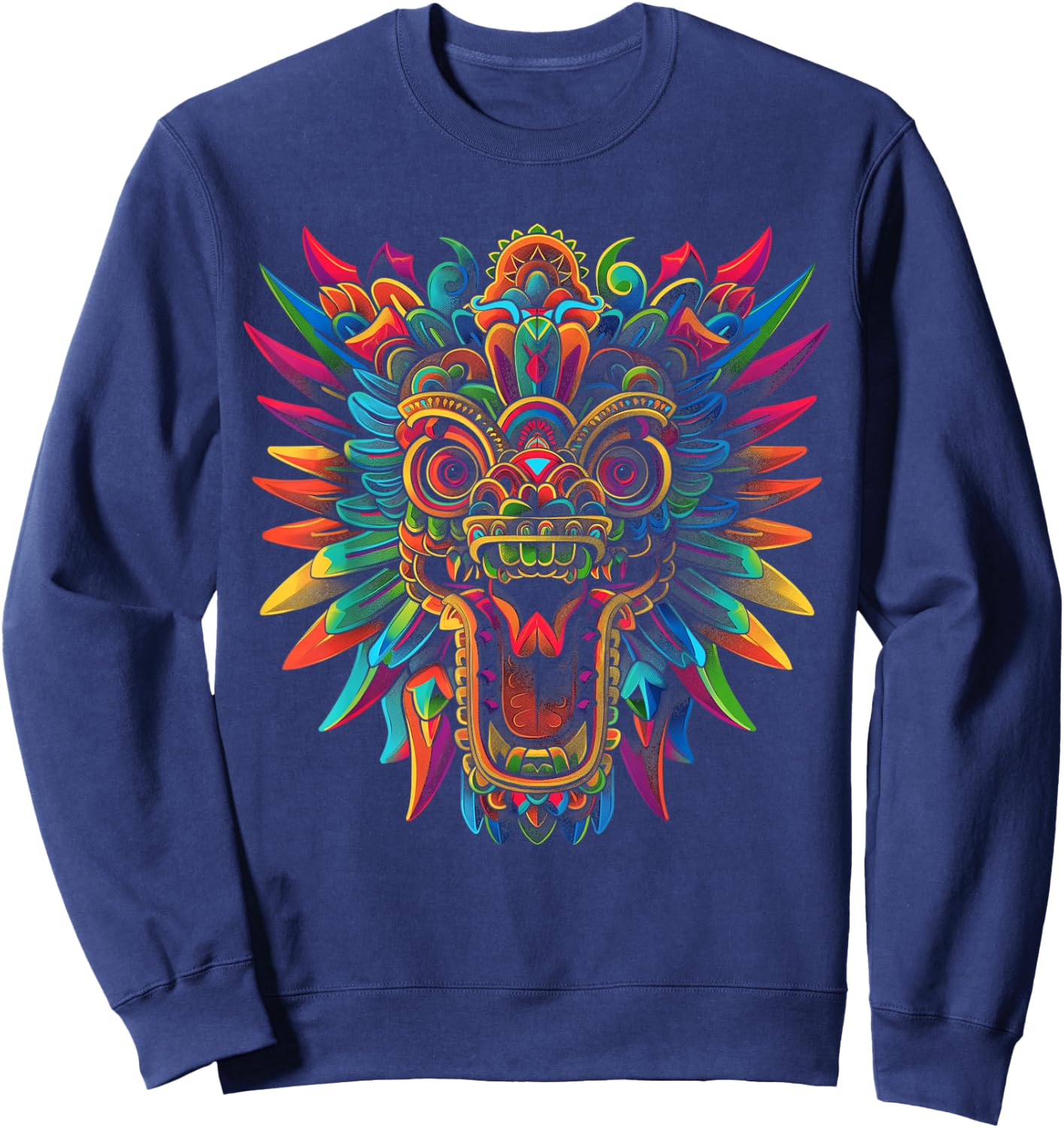 Quetzalcoatl Aztec God Mythology Mayan Inca Popart Sweatshirt - Sweatshirt | Navy