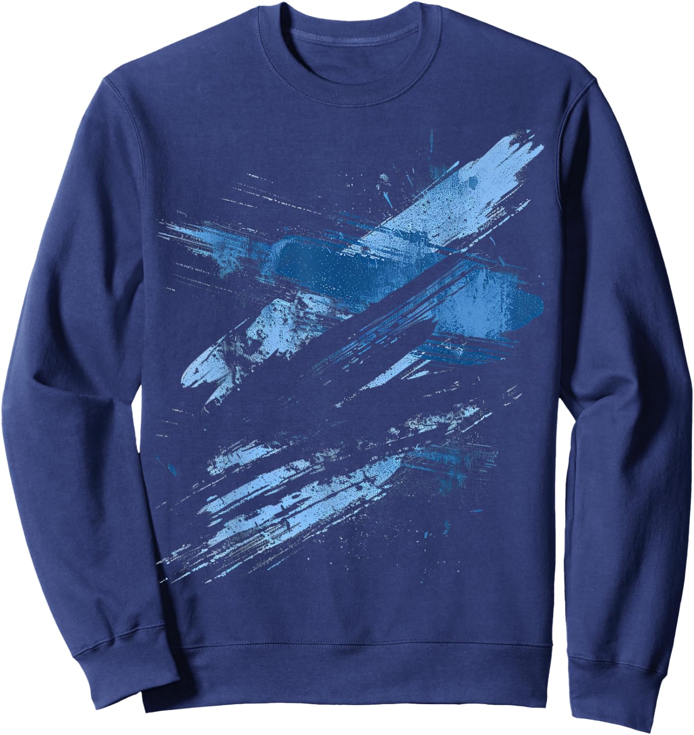 Blue And Black Dynamic Running Design Sweatshirt - Sweatshirt | Navy