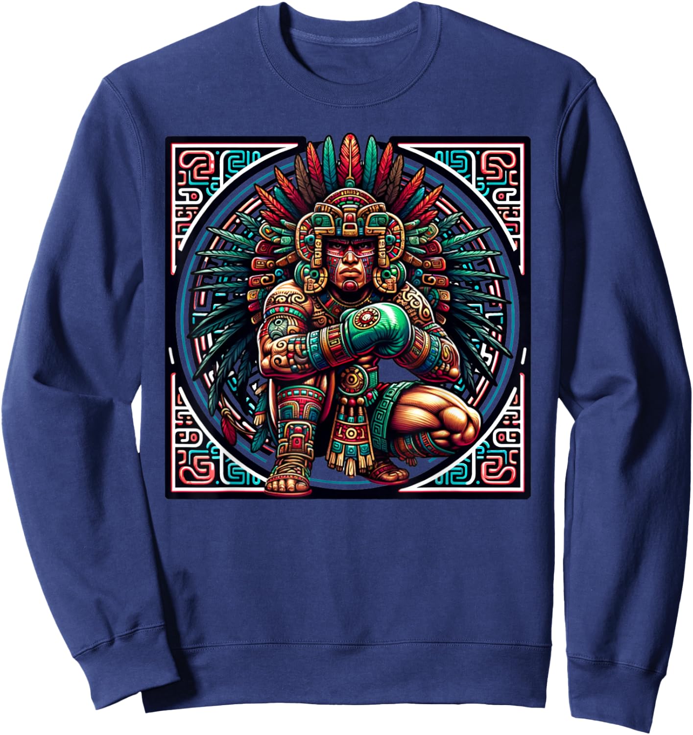 Boxing Mexico Funny Mexican Vintage Style Boxing Mexico Team Sweatshirt - Sweatshirt | Navy