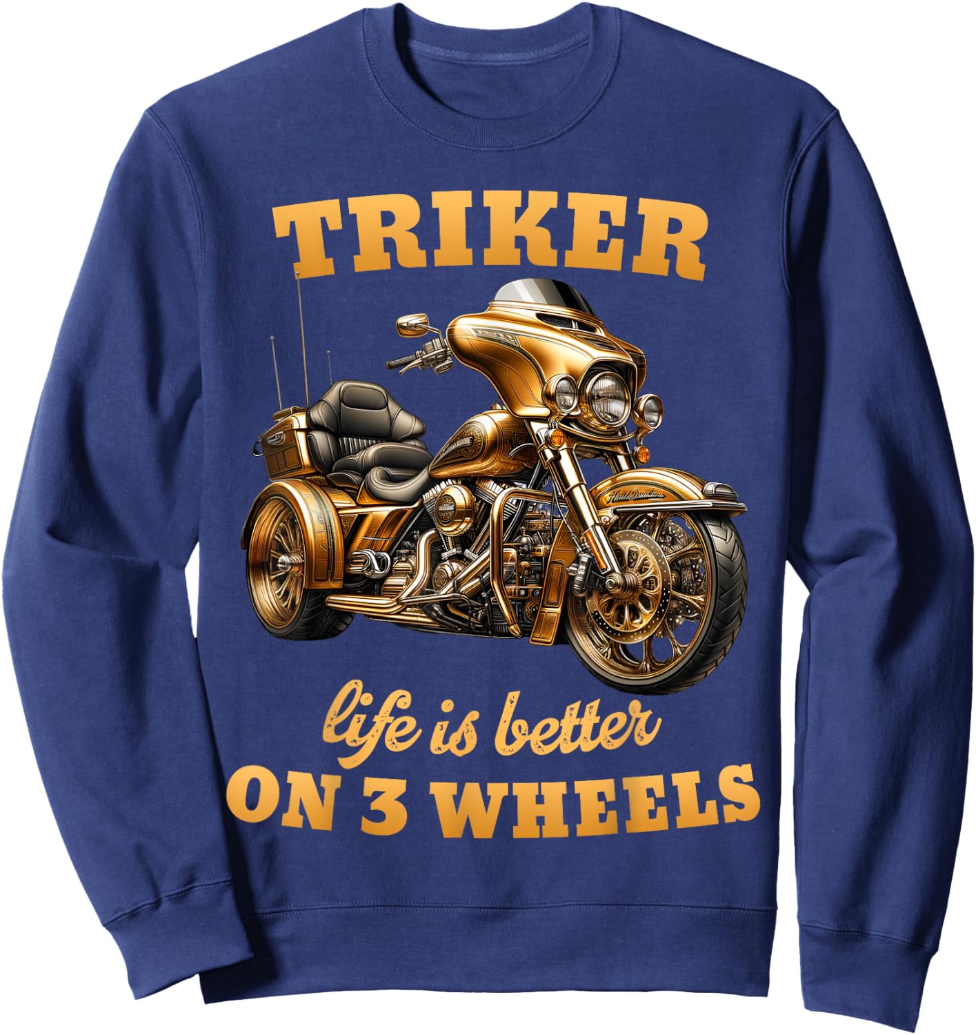 Trike Life Motorcycle trike Grandpa Three-wheeled Trike Dad Sweatshirt - Sweatshirt | Navy