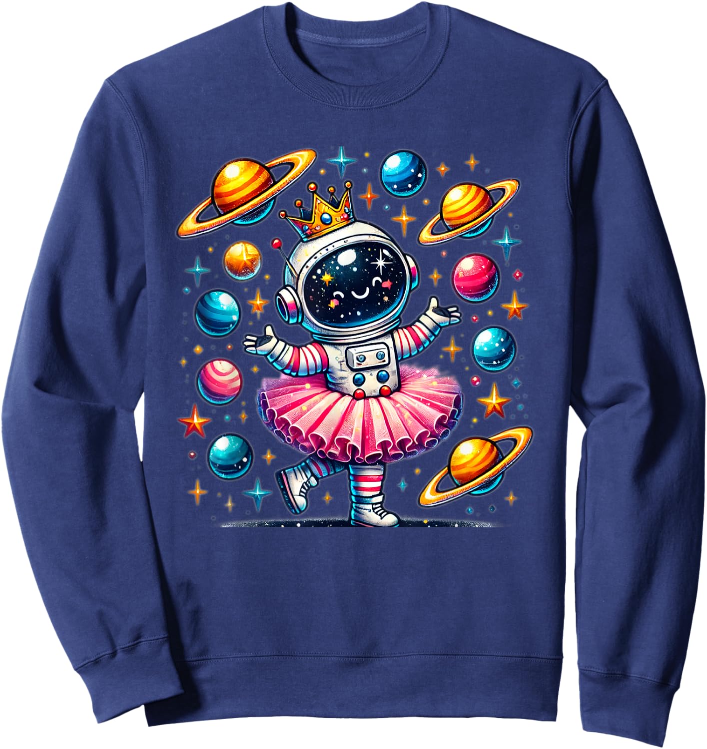 Ballerina Girl Space Astronaut Sweatshirt - Sweatshirt | Navy