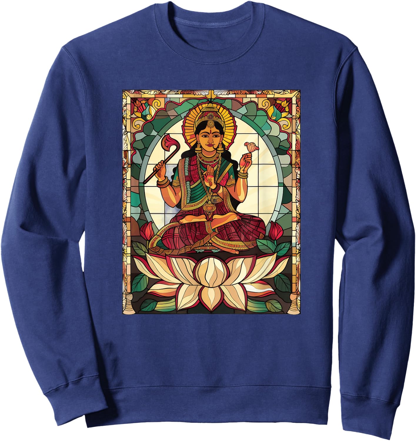 Saraswati Stained Glass Sweatshirt - Sweatshirt | Navy