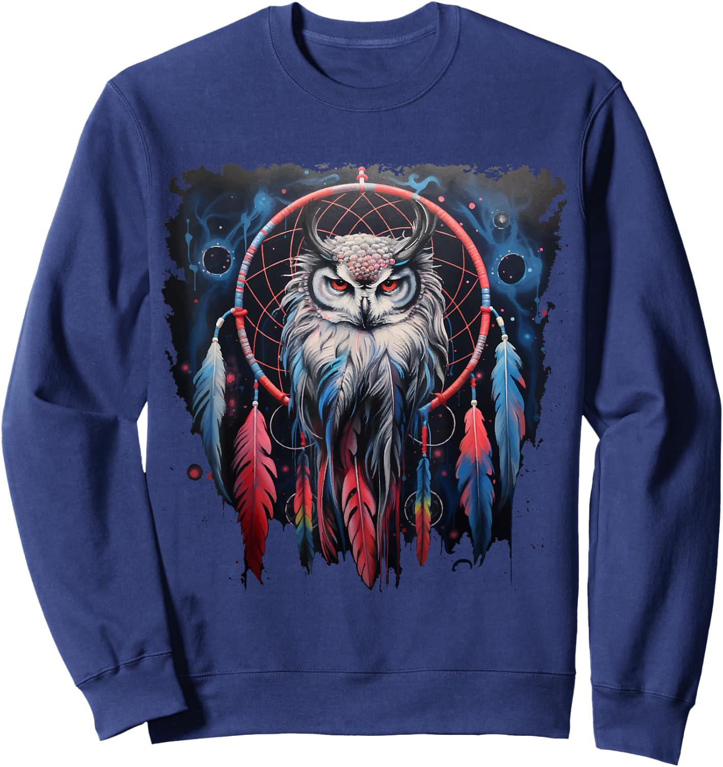 Owl Dream Catcher Spiritual Dream Catcher Owl Sweatshirt - Sweatshirt | Navy
