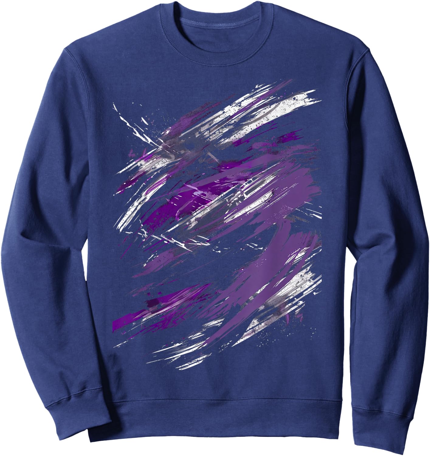 Purple and Black Dynamic Design Graphic Sweatshirt - Sweatshirt | Navy