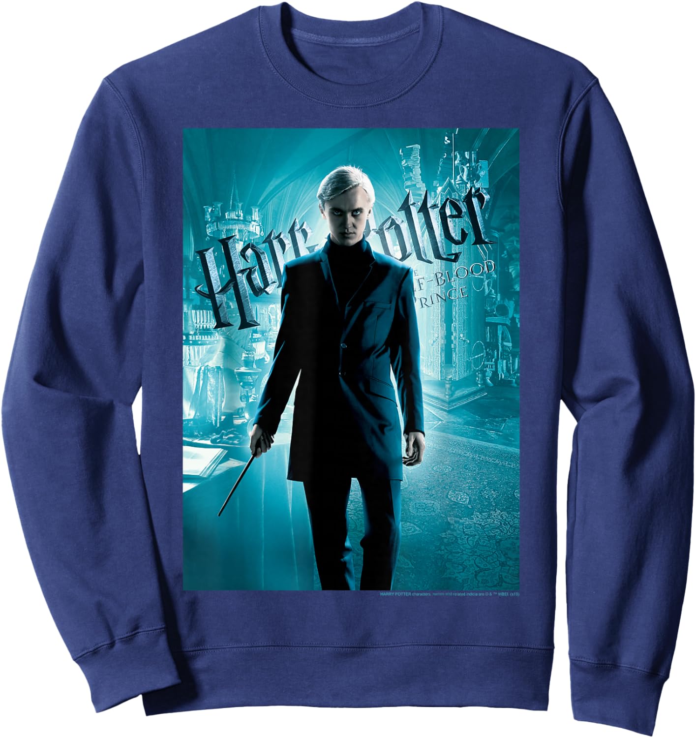 Harry Potter Half-Blood Prince Draco Malfoy Character Poster Sweatshirt - Sweatshirt | Navy