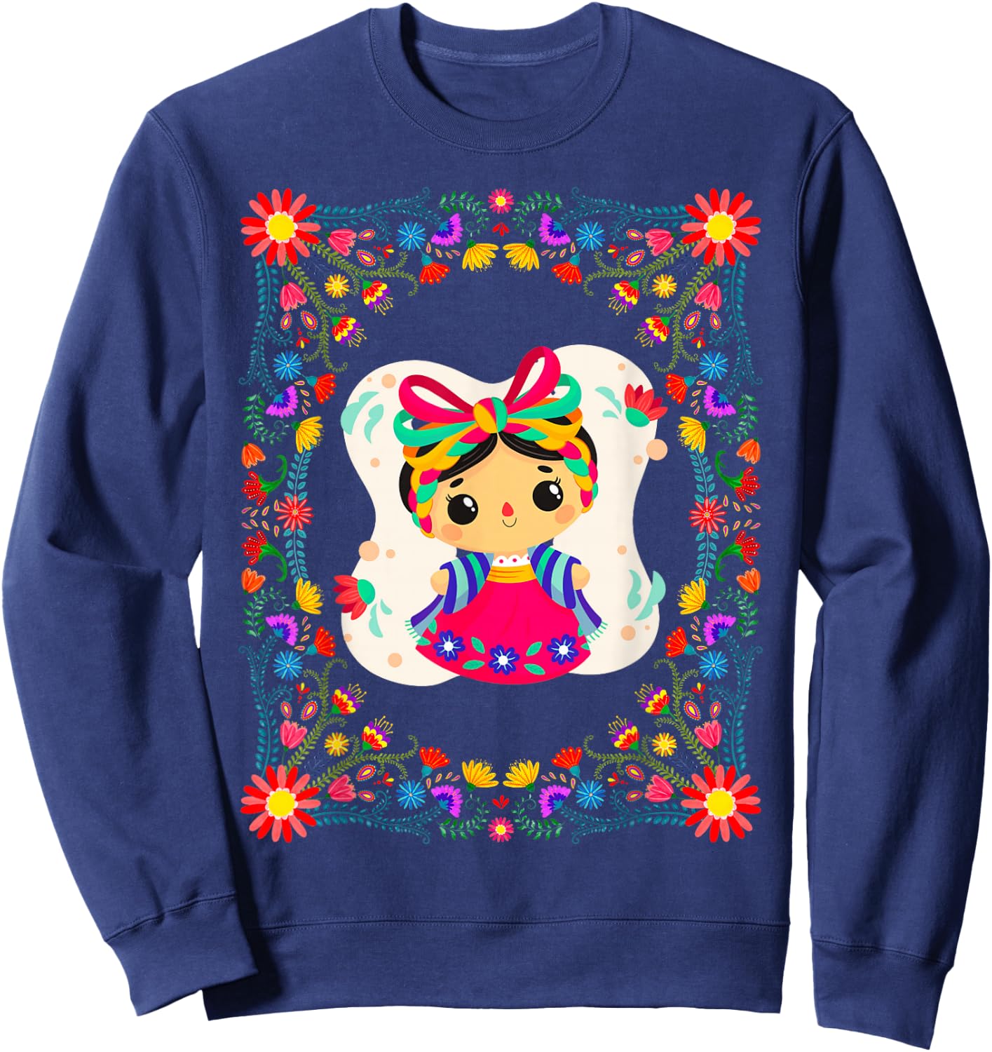 Muñecas Lele Mexicanas "LeLe" Handmade Mexican Dolls Sweatshirt - Sweatshirt | Navy