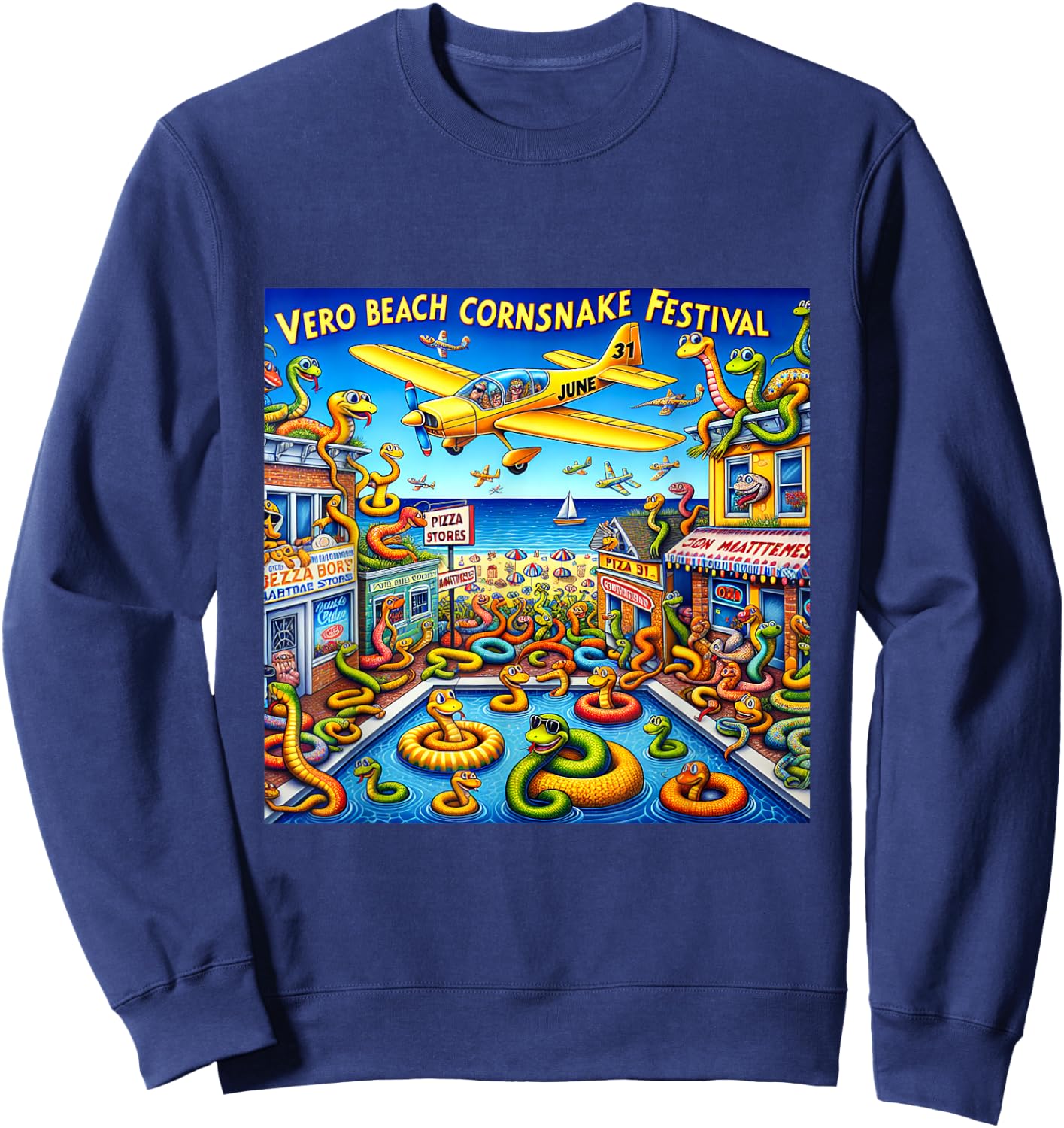 2024 Vero Beach Corn Snake Festival Men Women Kids Sweatshirt - Sweatshirt | Navy