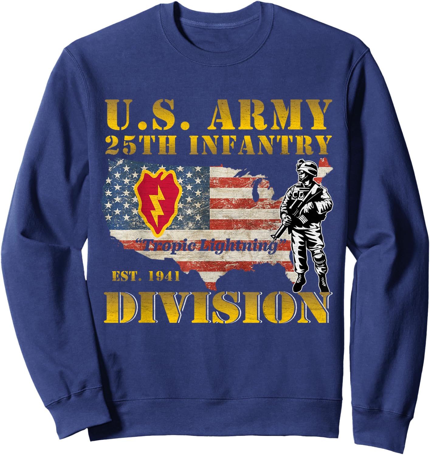 Tropic Lightning 25th Infantry Division Hawaii Gifts Sweatshirt - Sweatshirt | Navy