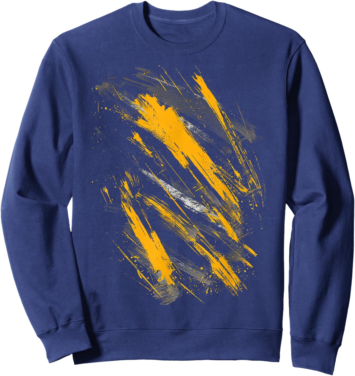 Yellow And Black Splatter Graphic Sweatshirt - Sweatshirt | Navy