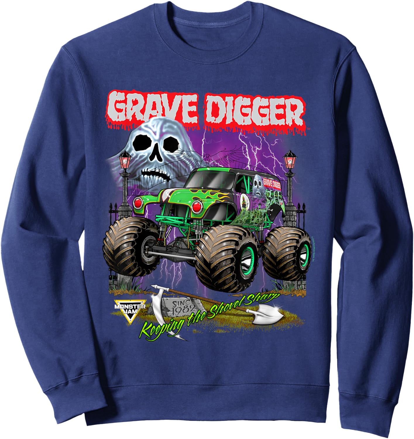 Monster Jam Grave Digger Shovel Sharp Sweatshirt - Sweatshirt | Navy