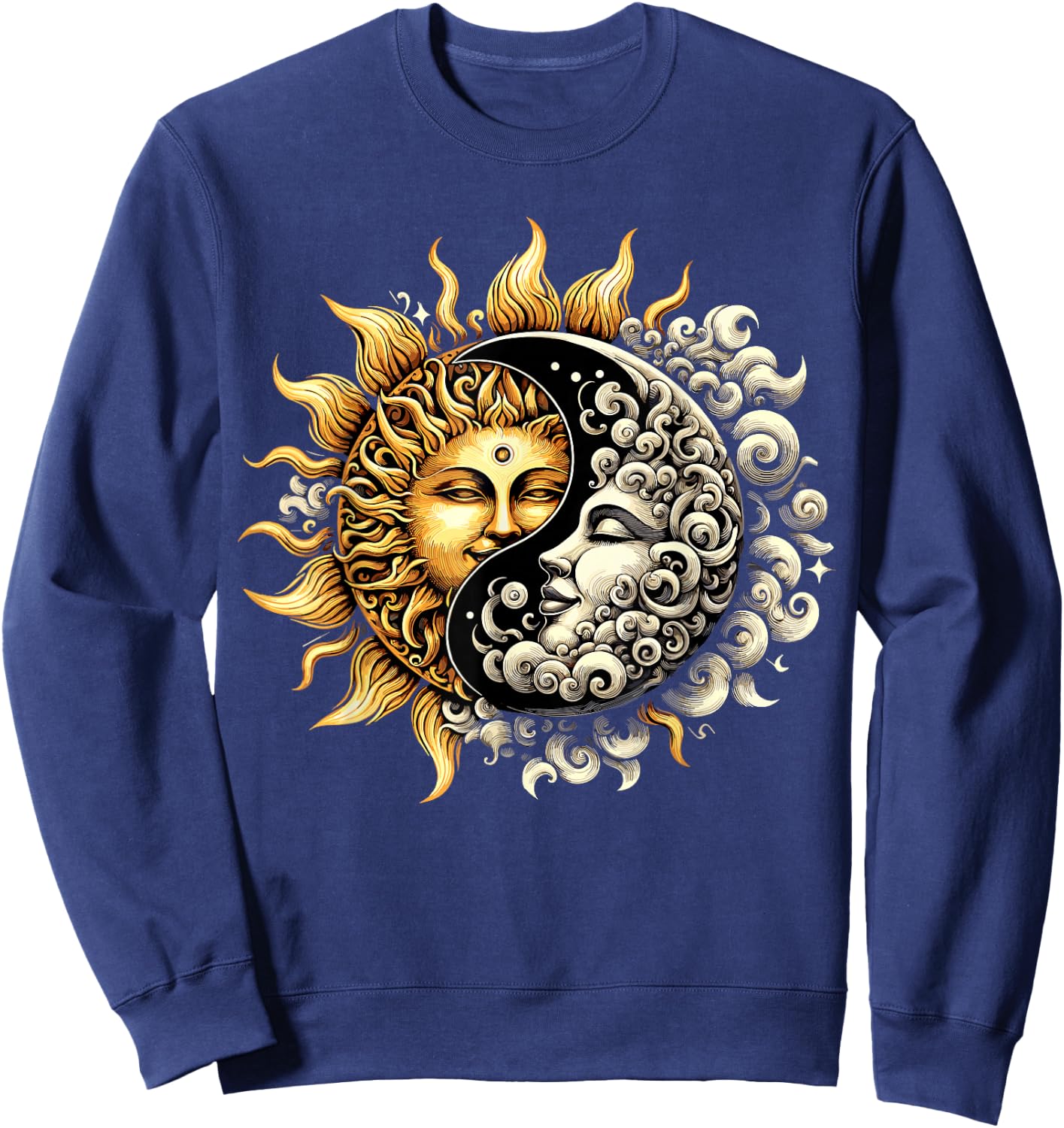 Sun and Moon Yin Yang Sweatshirt - Sweatshirt | Navy
