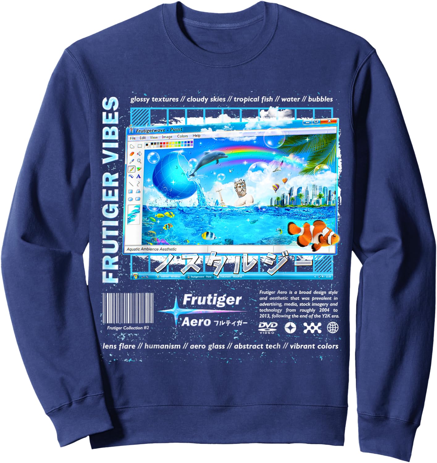 Frutiger Aero Fashion Collection - Frutiger Vibes Sweatshirt - Sweatshirt | Navy