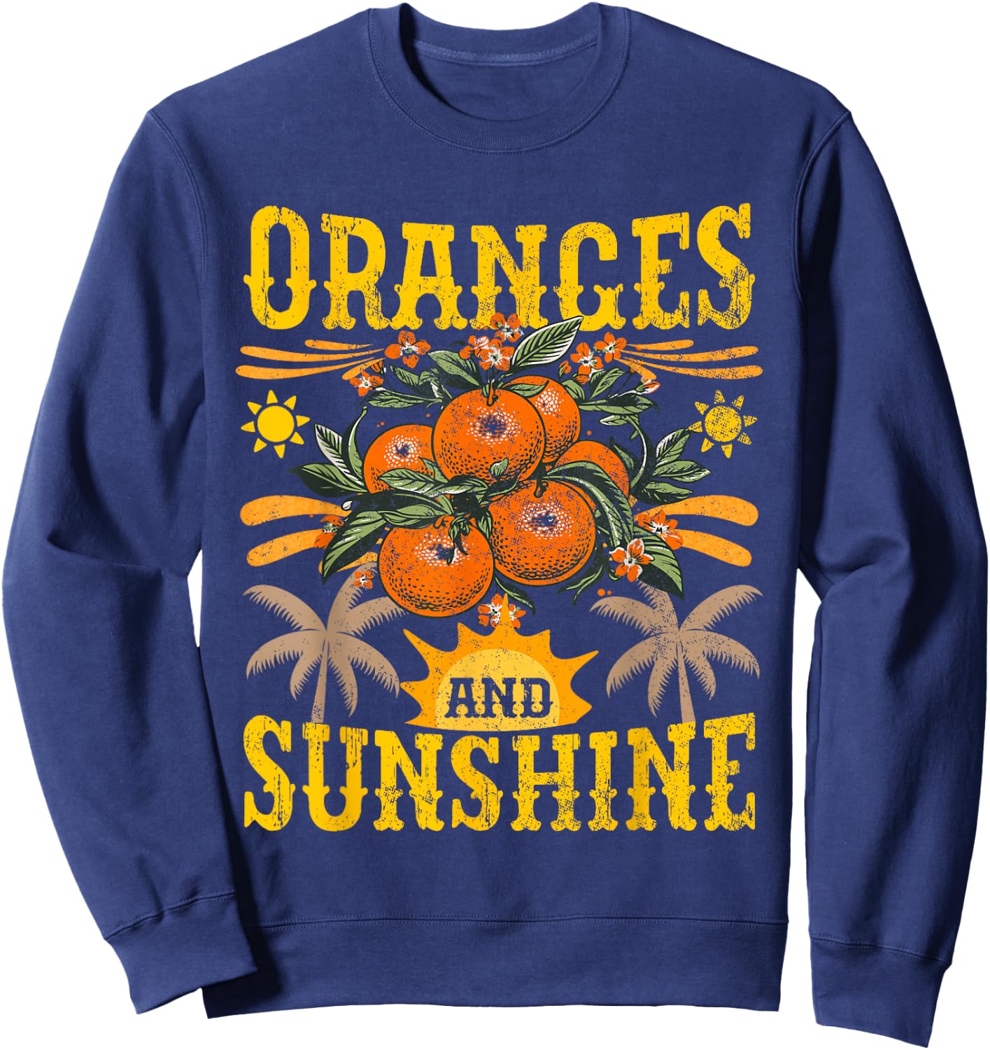 Vintage Orange Fruit Sweatshirt - Sweatshirt | Navy