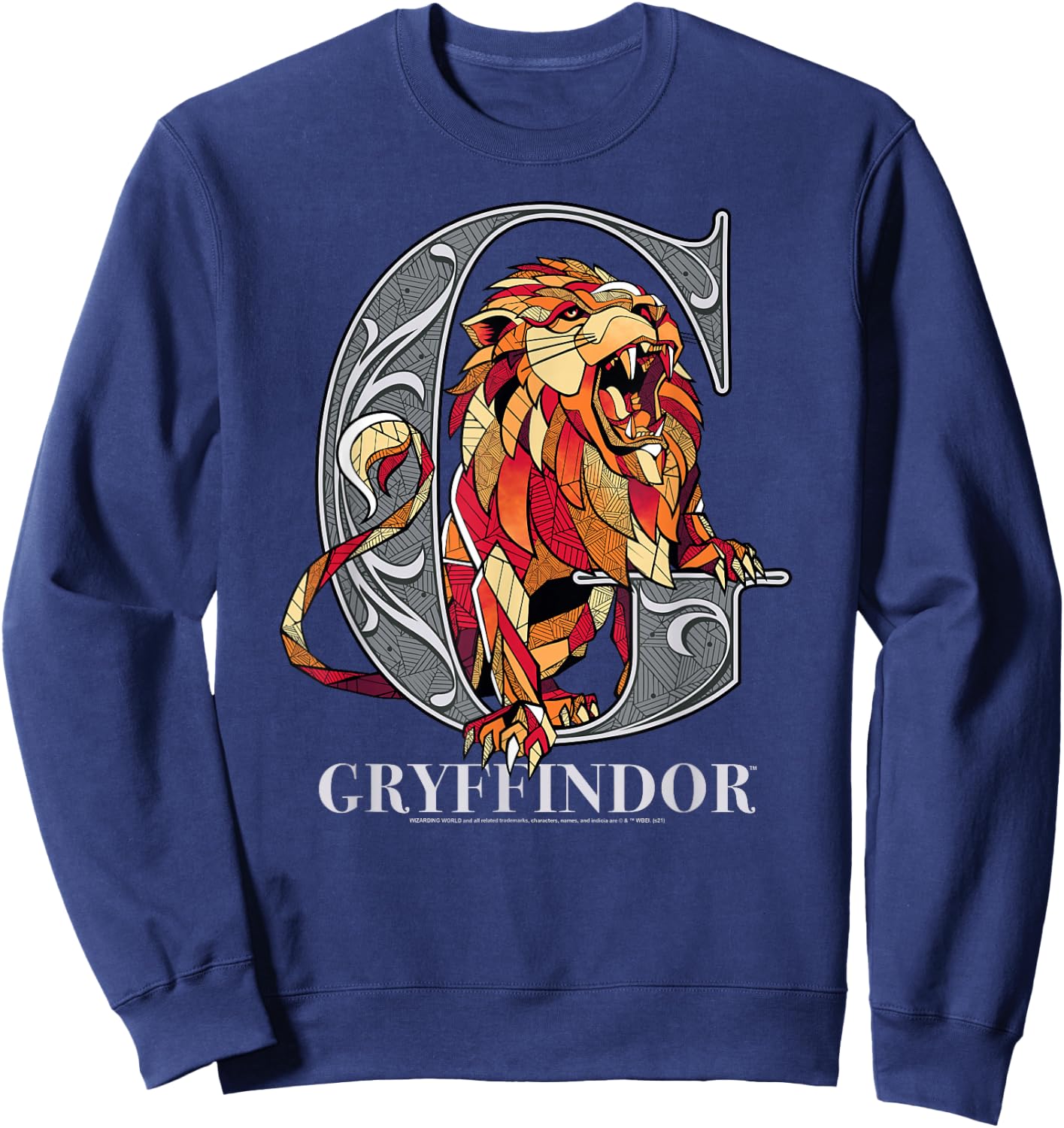 Harry Potter Mosaic Gryffindor with Lion Small Sweatshirt - Sweatshirt | Navy