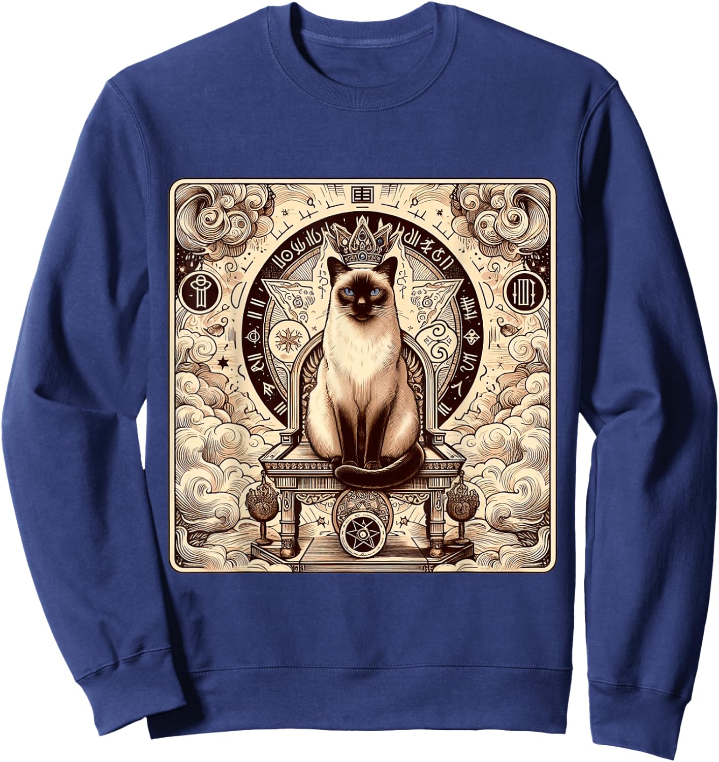 Siamese Cat tarot card Women Sweatshirt - Sweatshirt | Navy
