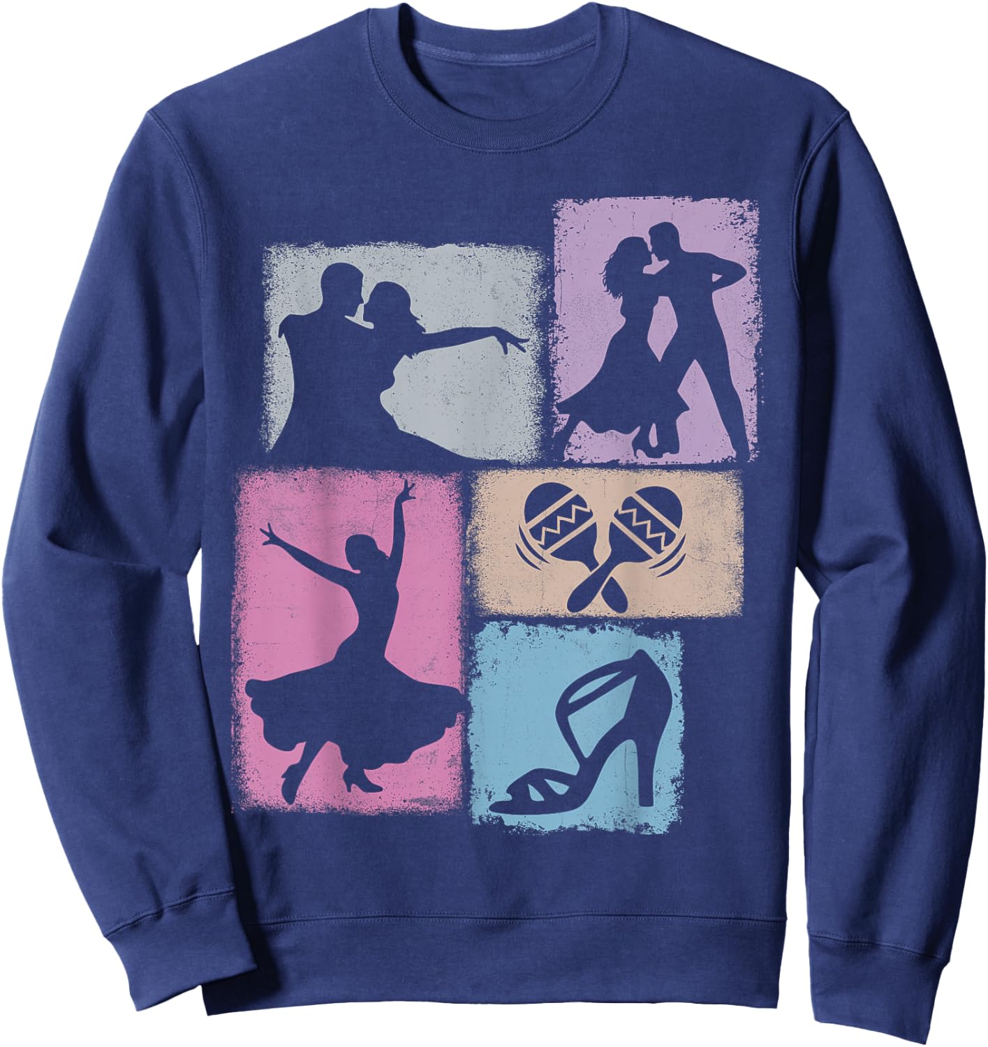 Salsa Vintage Collage Dancing Salsa Sweatshirt - Sweatshirt | Navy