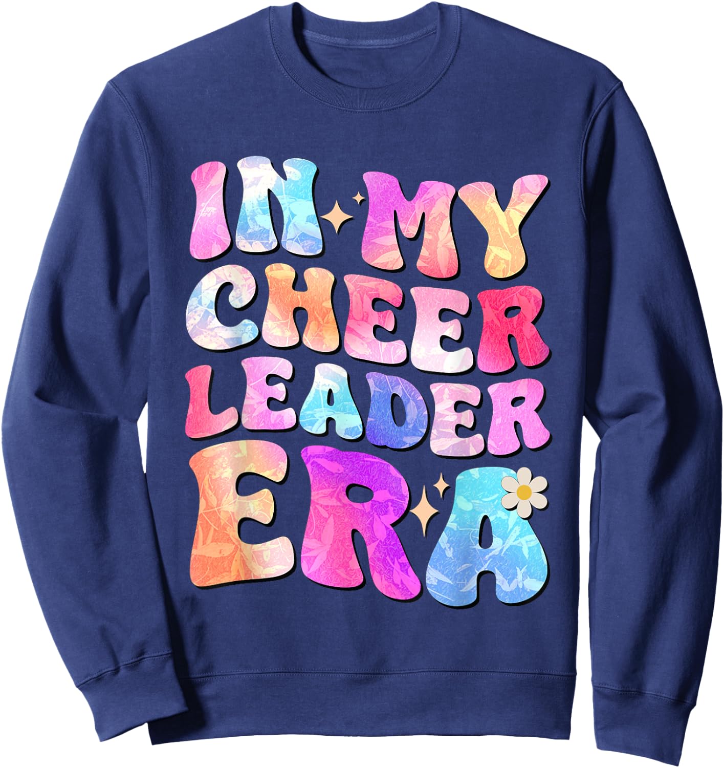 Groovy In My Cheer Leader Era Cheerleader Cheerleading Sweatshirt - Sweatshirt | Navy