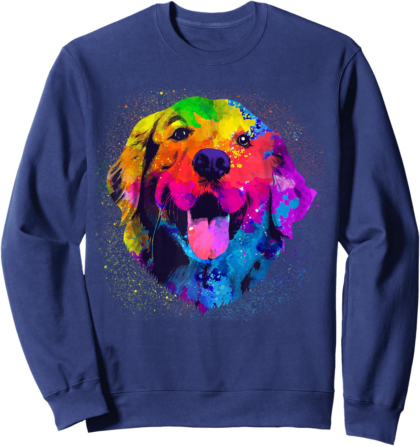 Golden Retriever Art Women Golden Retriever Lover Sweatshirt - Sweatshirt | Navy