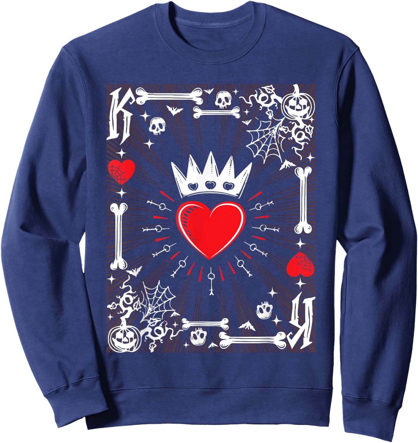 King of Hearts Card Costume - Halloween King of Hearts Sweatshirt - Sweatshirt | Navy