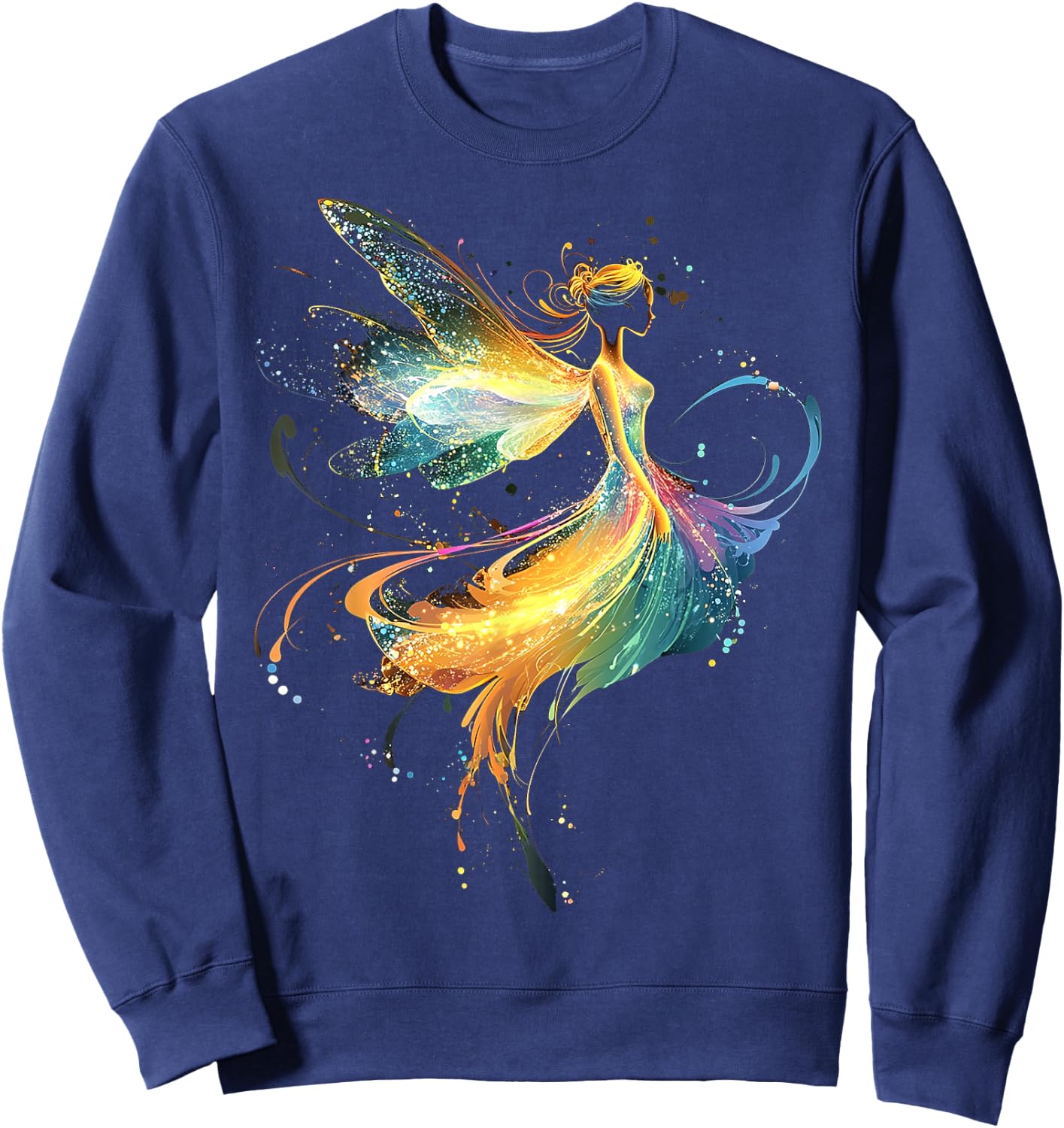 Fairy Mythical Motif Fantasy Artwork Fairy Sweatshirt - Sweatshirt | Navy