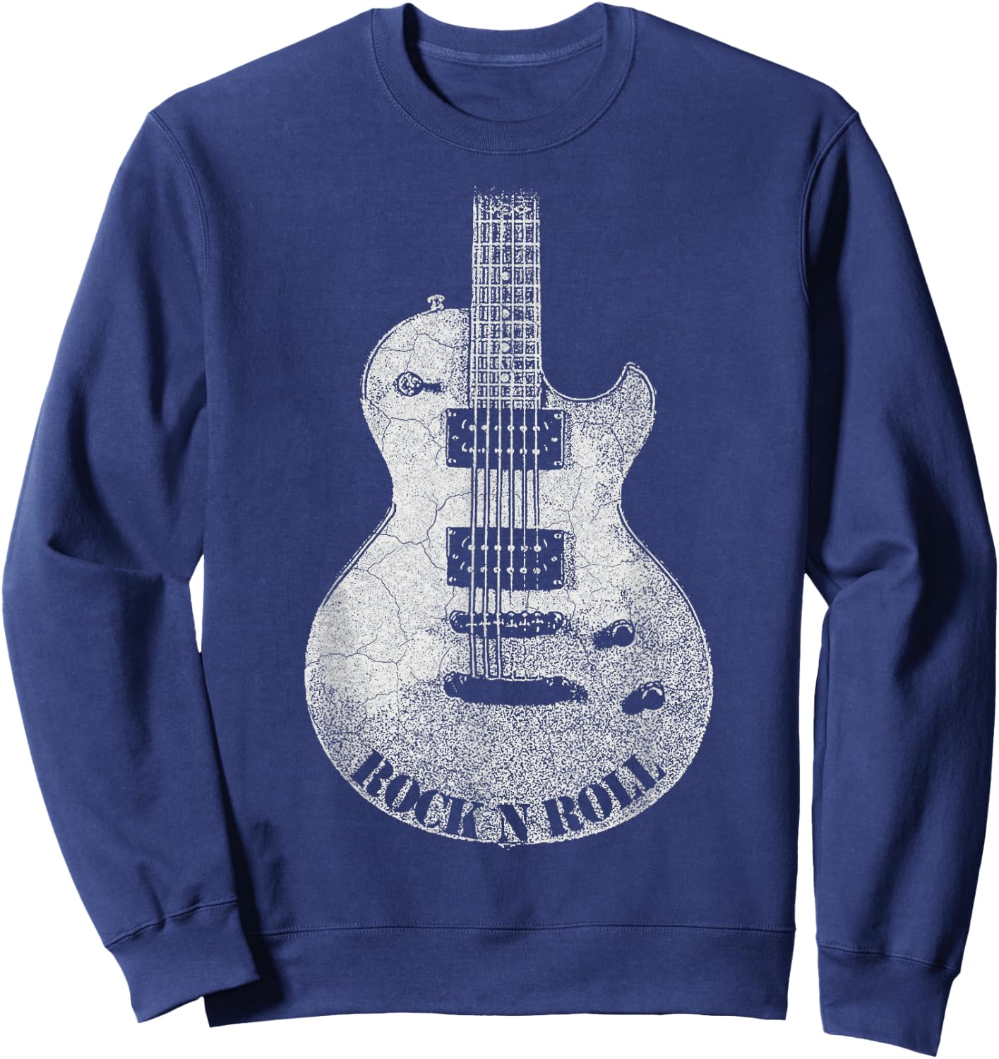 Rock and Roll Guitar Vintage ROCK Music Sweatshirt - Sweatshirt | Navy