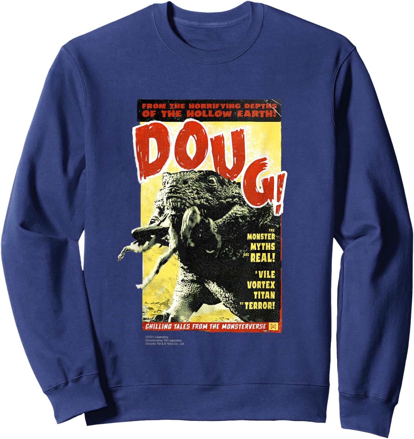 Godzilla vs Kong - Doug! retro poster Sweatshirt - Sweatshirt | Navy