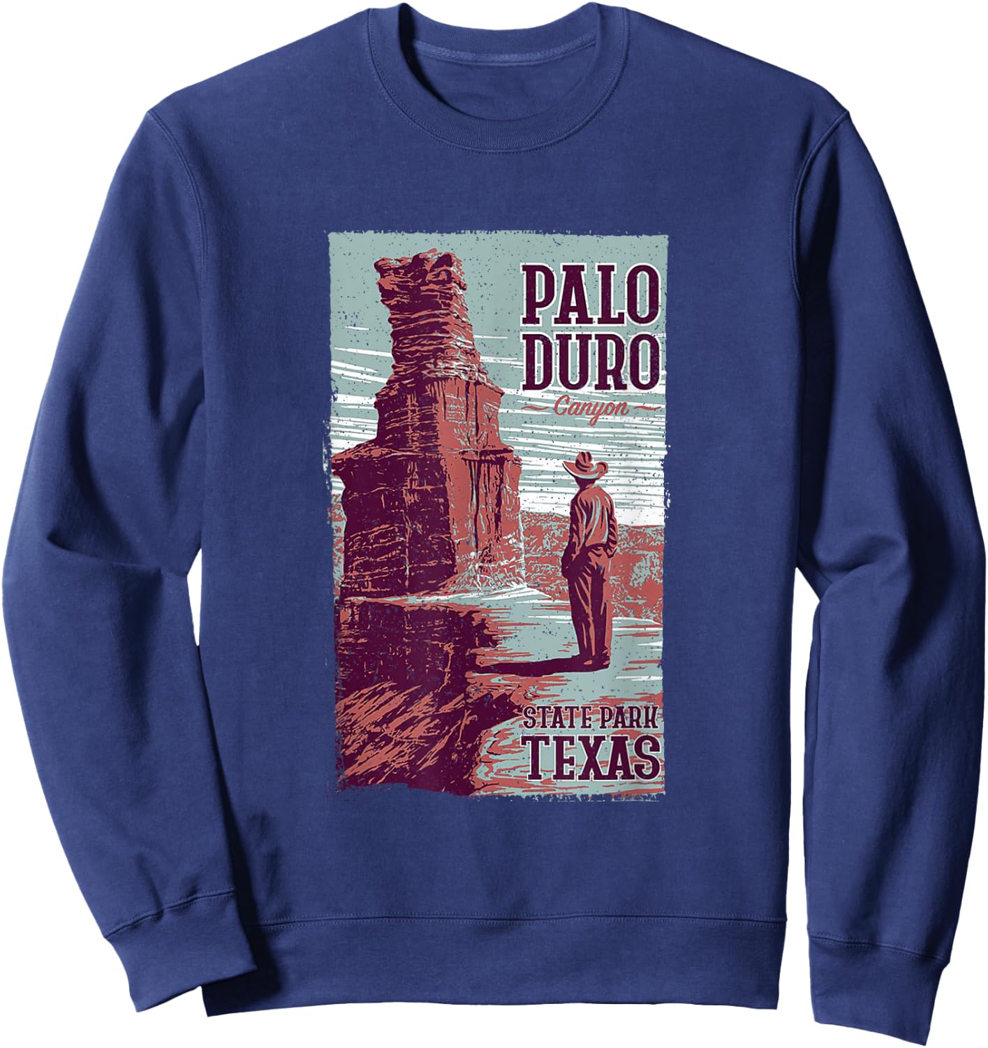 Vintage Palo Duro Canyon State Park Texas Hiking Souvenir Sweatshirt - Sweatshirt | Navy