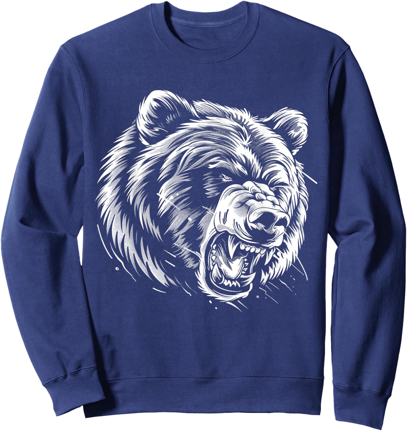 Angry Grizzly Bear Sweatshirt - Sweatshirt | Navy