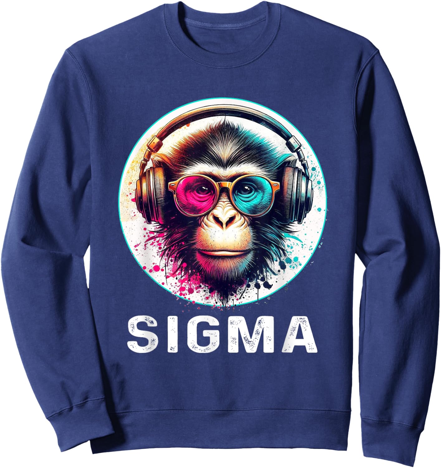 Sigma Meme Shirts Ironic Meme Shirt Monkey Sigma Shirt Meme Sweatshirt - Sweatshirt | Navy