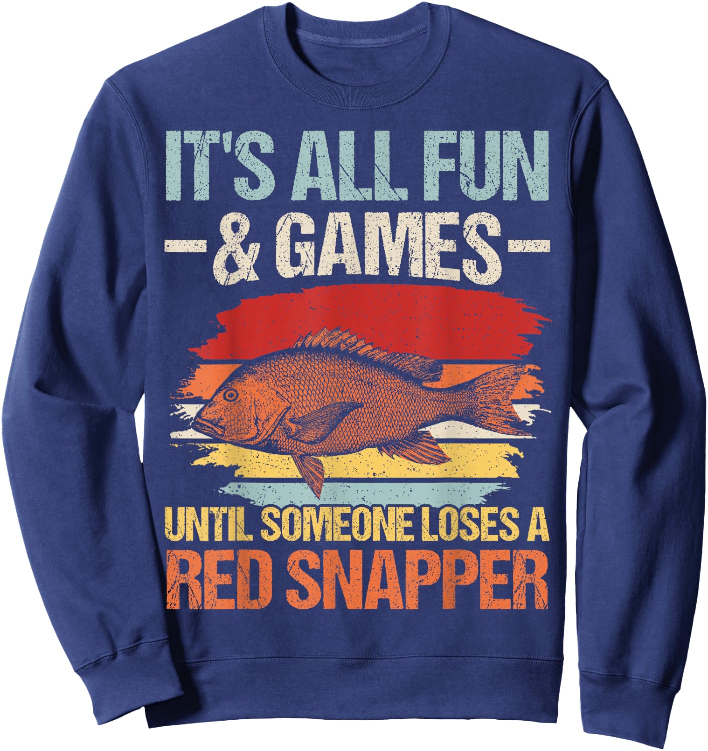 Deep Sea Fishing Red Snapper Design for a Red Snapper fan Sweatshirt - Sweatshirt | Navy