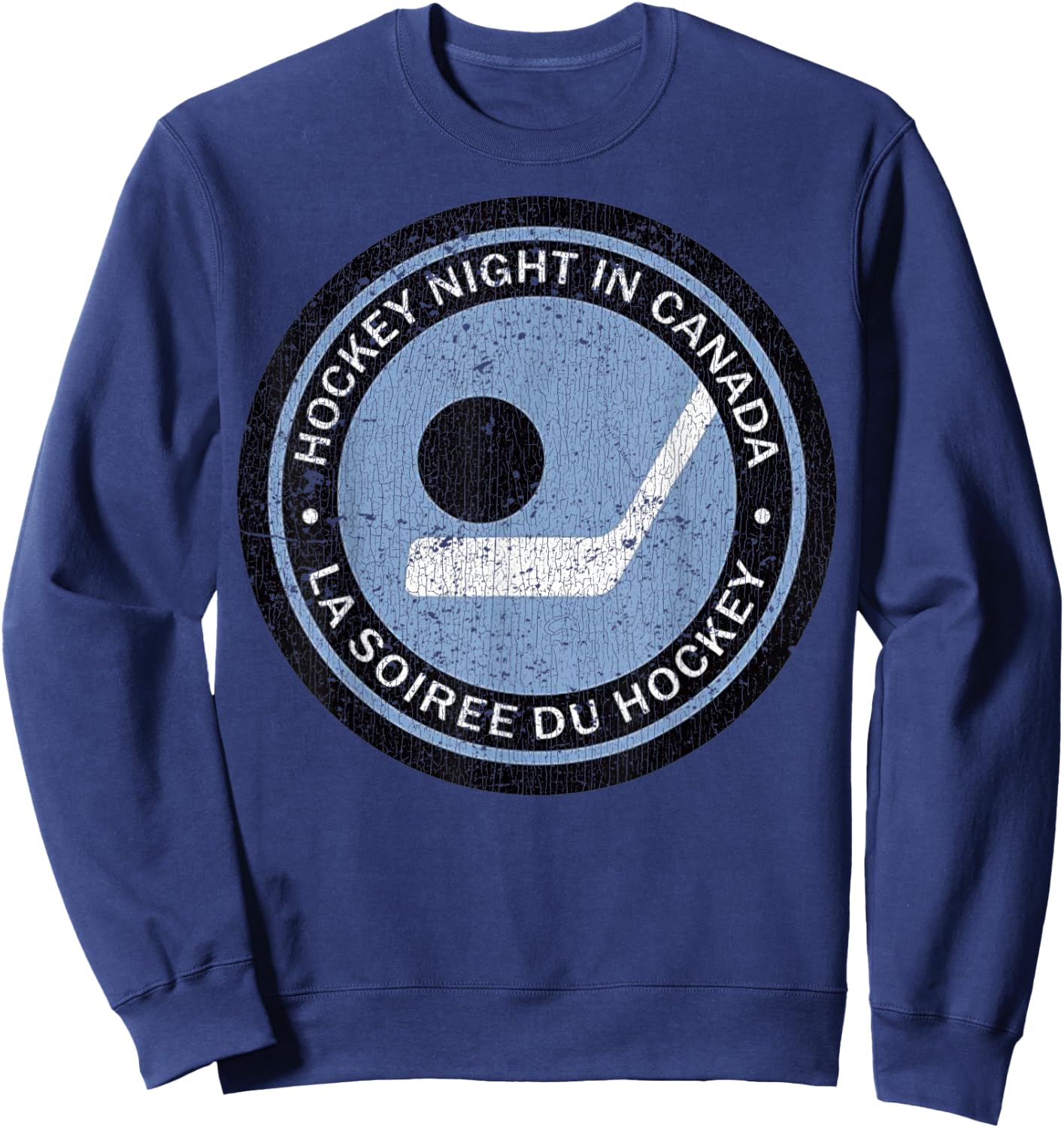Vintage Hockey Night in Canada Hockey Player Classic Team Sweatshirt - Sweatshirt | Navy