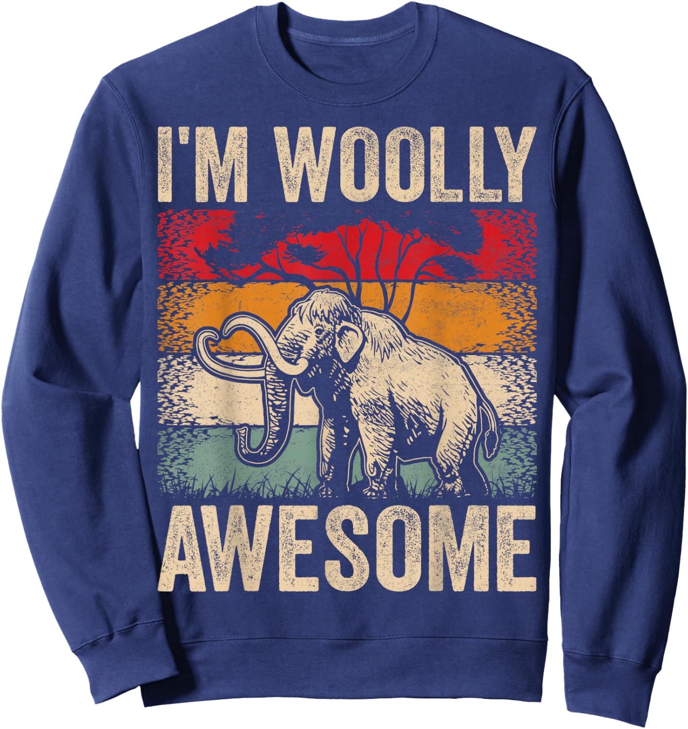 I'm Woolly Awesome Cute Boys Girls Kids Woolly Mammoths Sweatshirt - Sweatshirt | Navy