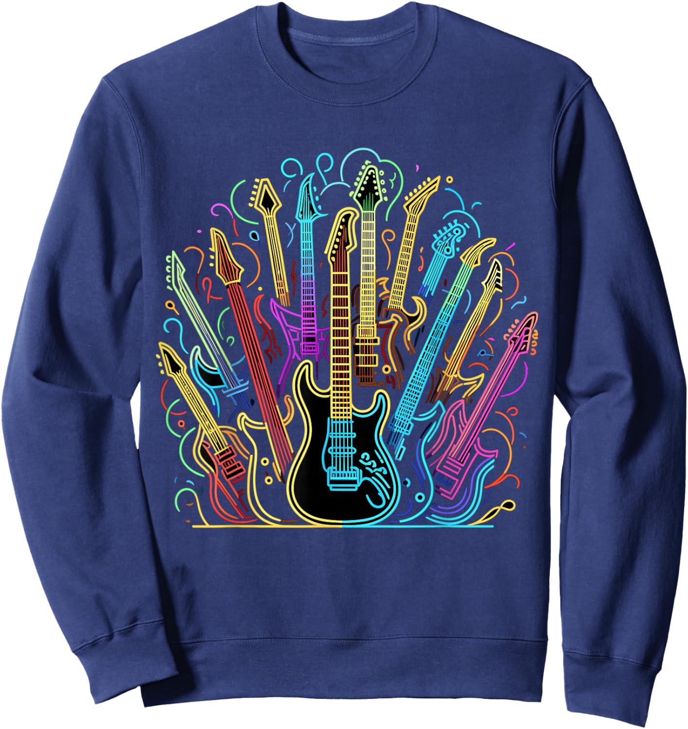 Guitars Electric Colored Acoustic Classical Sweatshirt - Sweatshirt | Navy