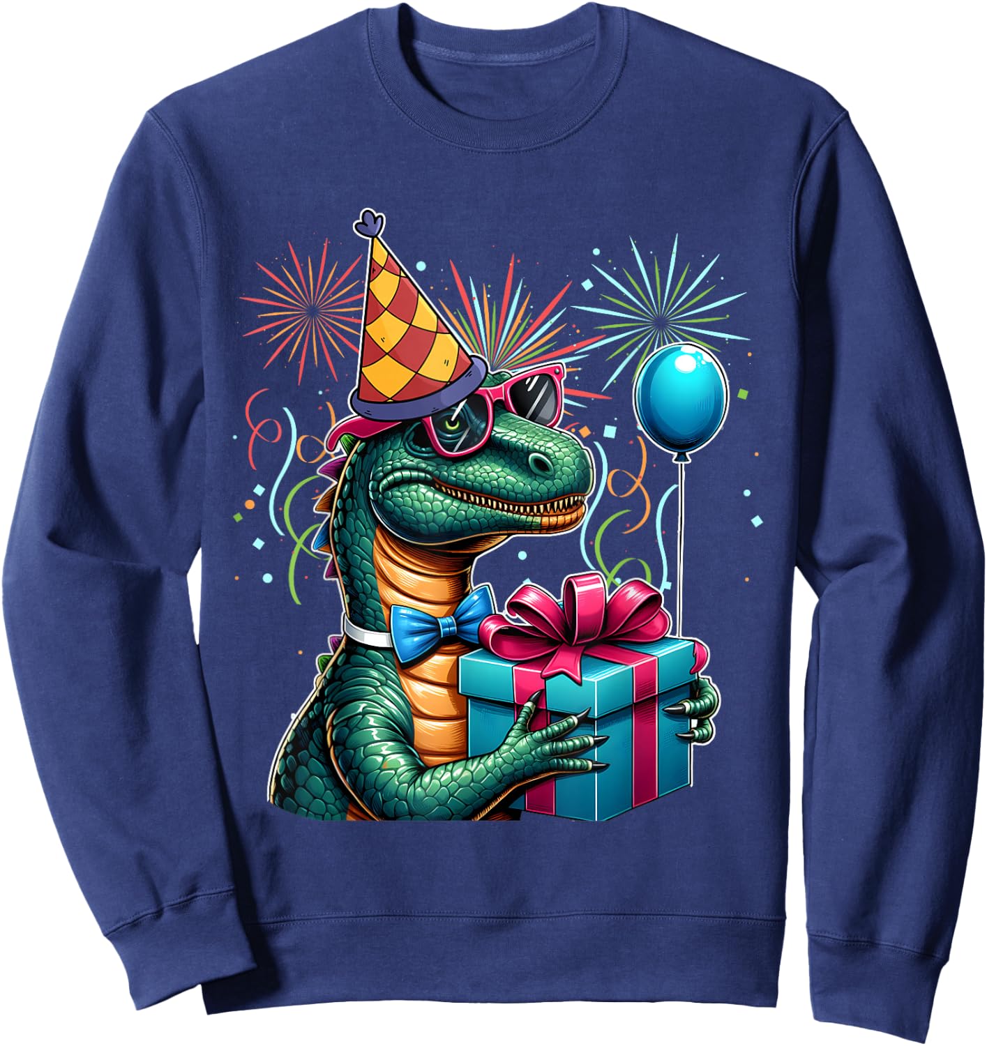 Adult Dinosaur Birthday T Rex Party For Kids Adult Birthday Sweatshirt - Sweatshirt | Navy