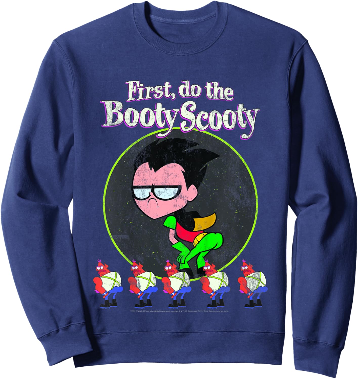 Kids DC Comics Teen Titans Go! Robin First Do The Booty Scooty Sweatshirt - Sweatshirt | Navy