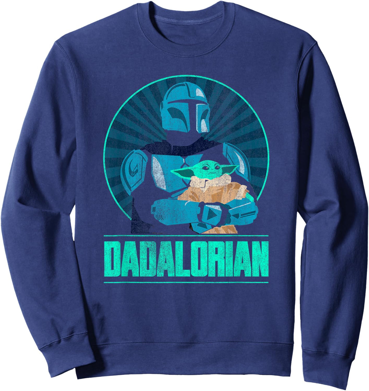 Star Wars The Mandalorian Father's Day Dadalorian Retro Sweatshirt - Sweatshirt | Navy