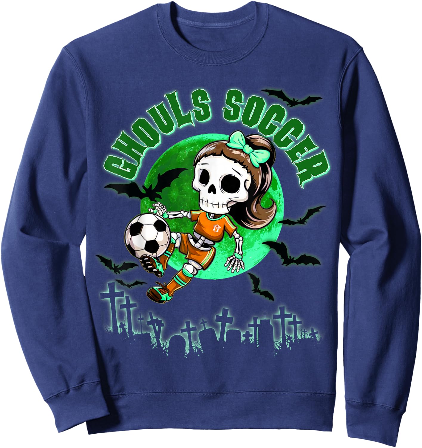 Soccer Monster Halloween Ghouls Soccer Trick or Treat Sweatshirt - Sweatshirt | Navy