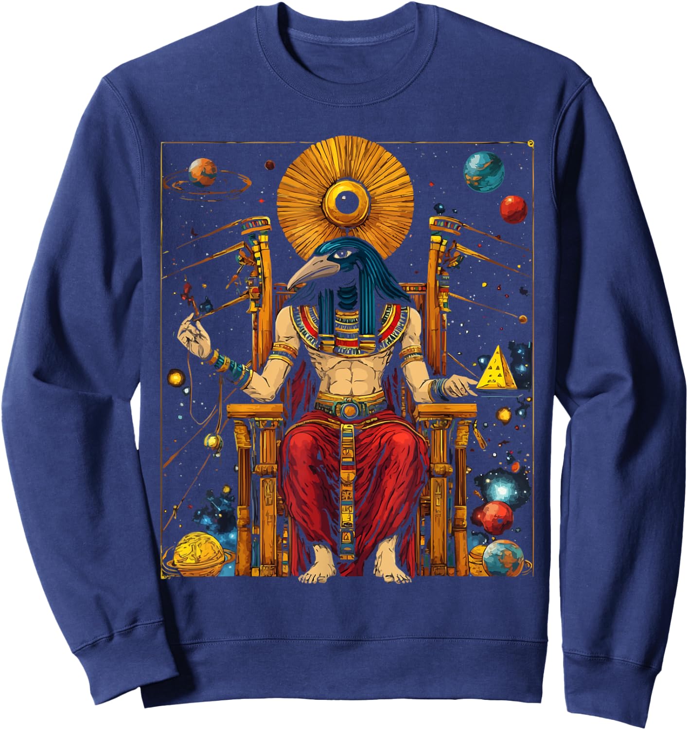 Thoth Egyptian God Egyptian Mythology Pyramid Ancient Egypt Sweatshirt - Sweatshirt | Navy