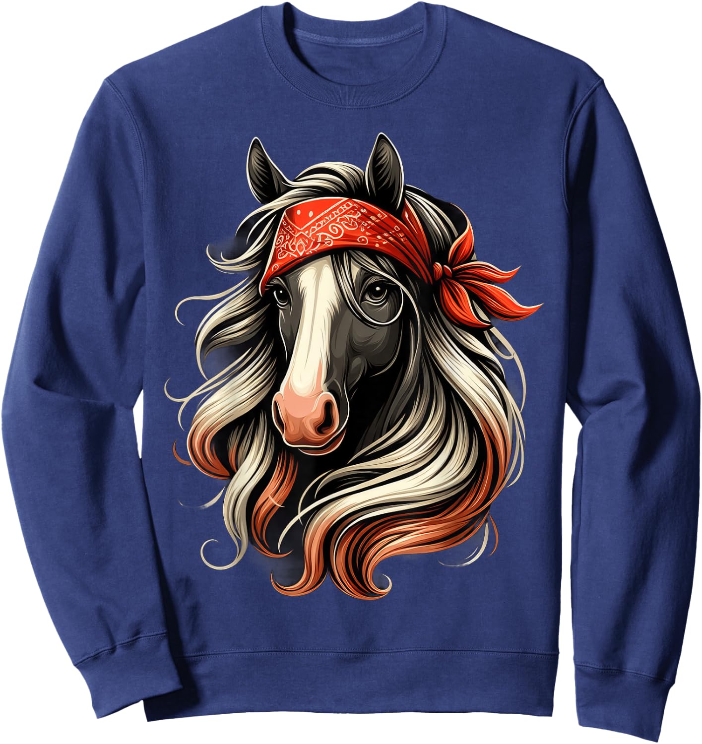 Horse Bandana T Shirt for Horseback Riding Horse Lover Sweatshirt - Sweatshirt | Navy