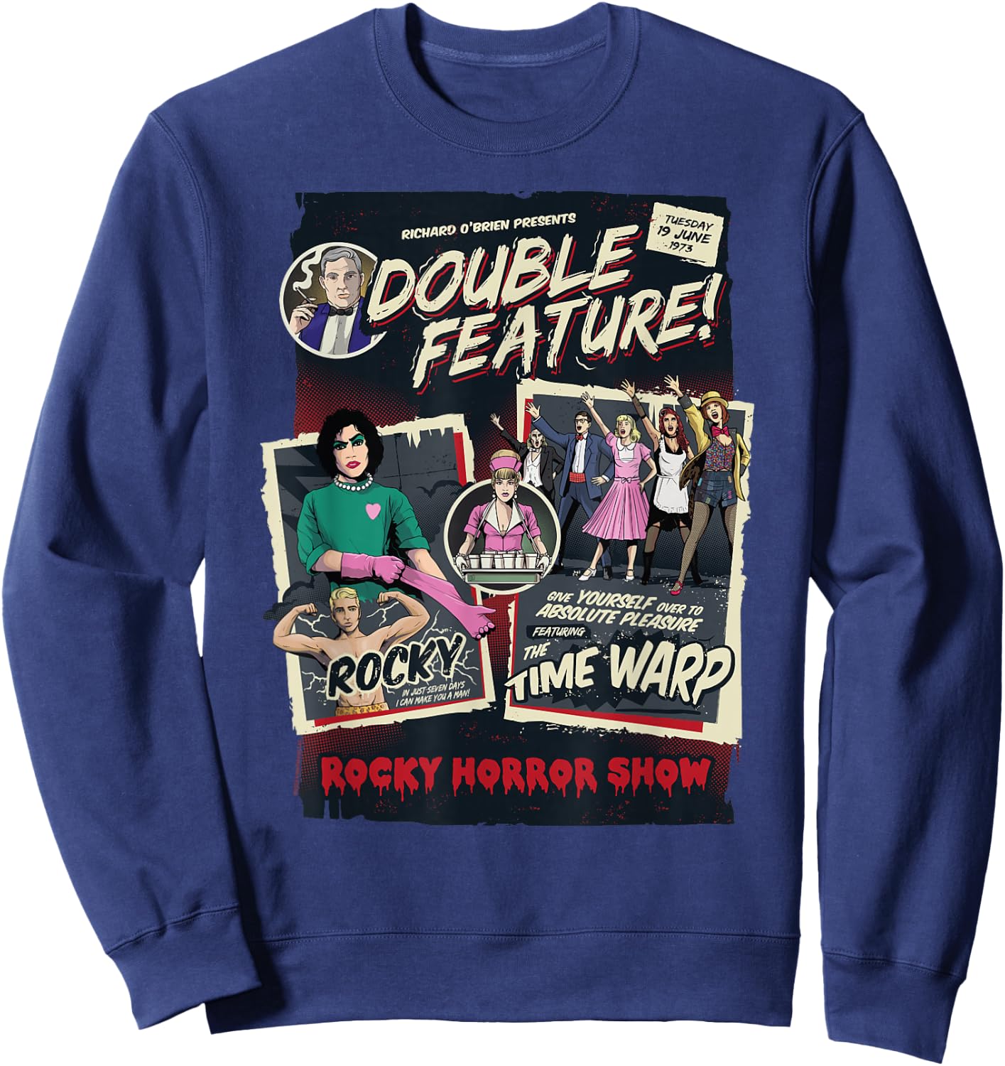 Rocky Horror Show Double Feature Posters Sweatshirt - Sweatshirt | Navy