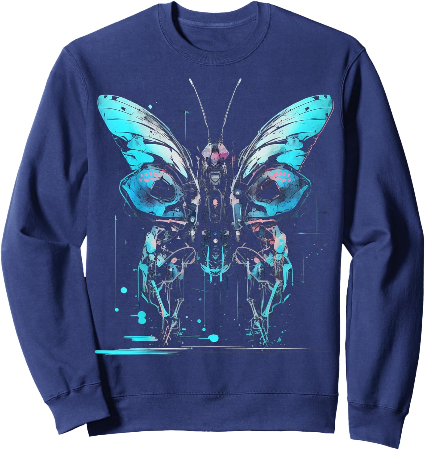 Butterfly Fantasy - Artwork Animal Butterfly Sweatshirt - Sweatshirt | Navy