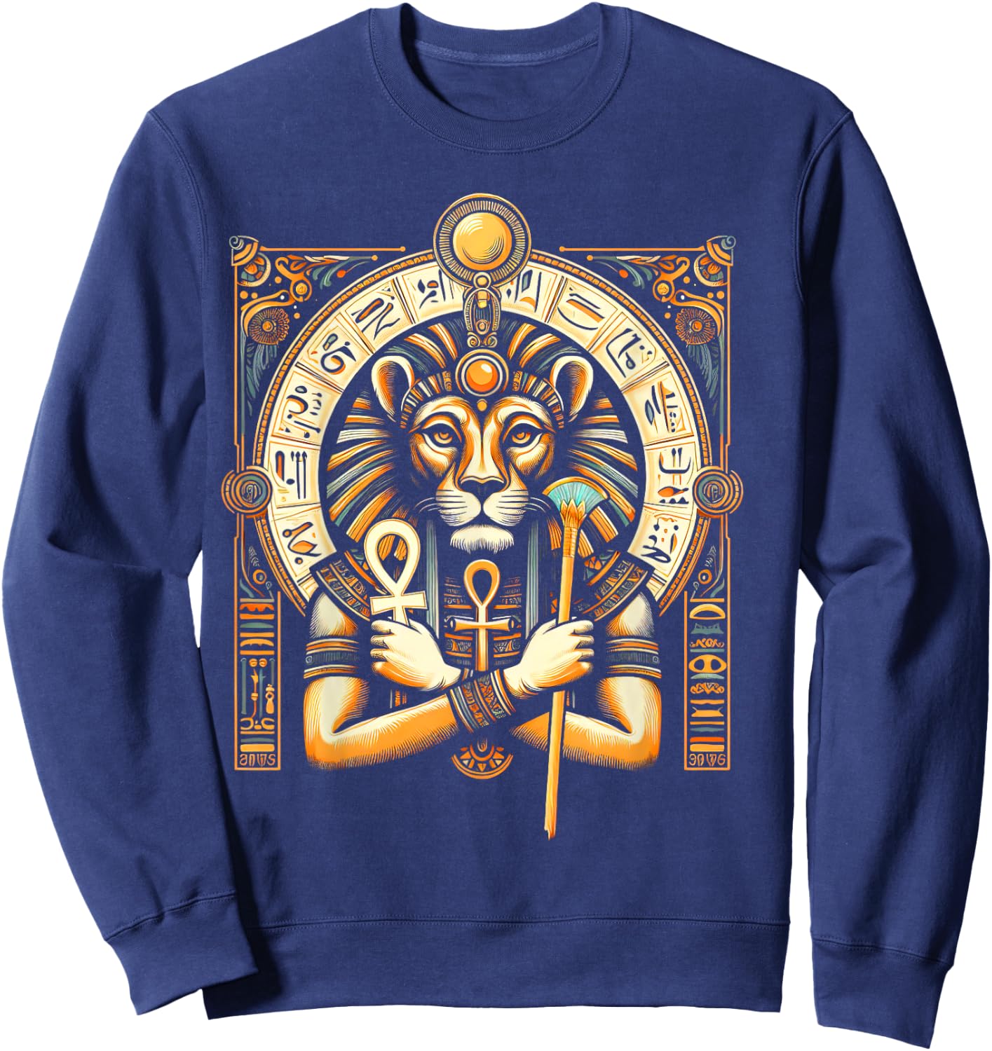 Egyptian Mythology Lioness Egypt Ancient Goddess Sekhmet Sweatshirt - Sweatshirt | Navy