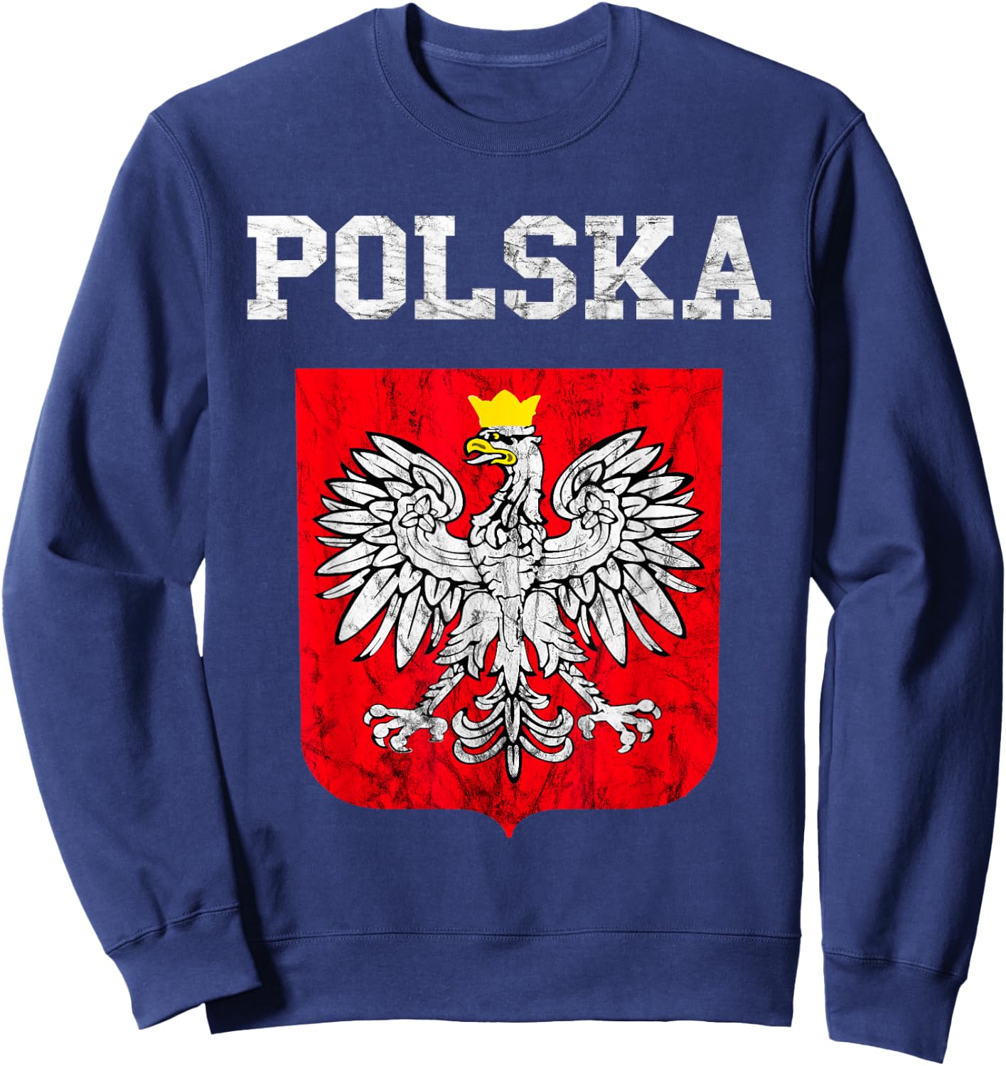 Polska Poland Eagle Polish Pride Poland Travel Pole Roots Sweatshirt - Sweatshirt | Navy