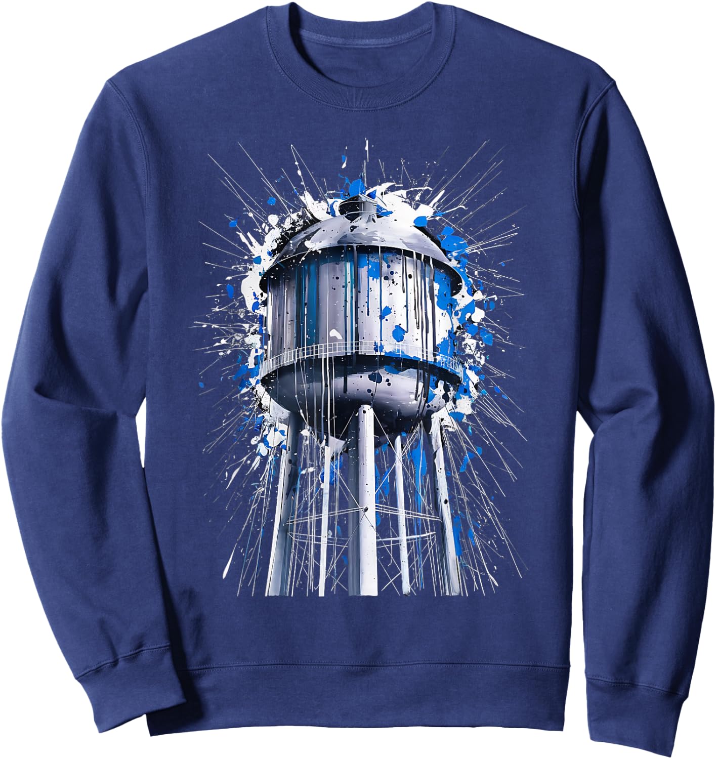 Water Tower Art Splatter Design for Urban Style Fans Sweatshirt - Sweatshirt | Navy